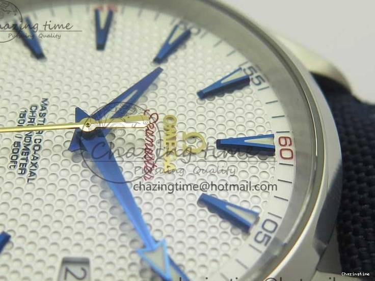 0426 EasyCare Aqua Terra Master Ryder Cup Edition VSF 1:1 Best Edition White Textured Dial on Blue Nylon Strap A8500 Super Clone 8016